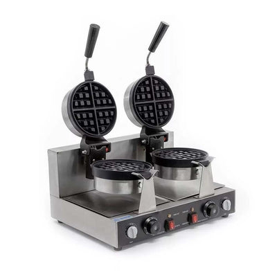 Migsa Uwbx-2 Wafflera Belga Giratoria Doble Eléctrica Acero Inoxidable 120 V, 2 platos.