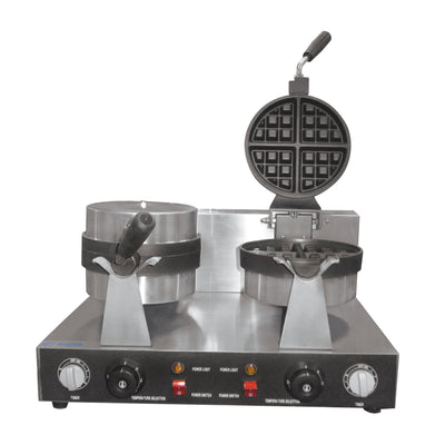 Migsa Uwbx-2 Wafflera Belga Giratoria Doble Eléctrica Acero Inoxidable 120 V, 2 platos.