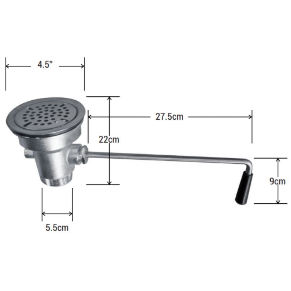 Migsa Bx-Q3 Contra Canasta 4" Profesional Palanca Giro, en acero inoxidable.