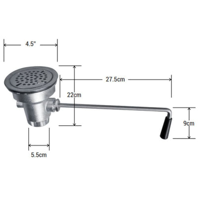 Migsa Bx-Q3 Contra Canasta 4" Profesional Palanca Giro, en acero inoxidable.