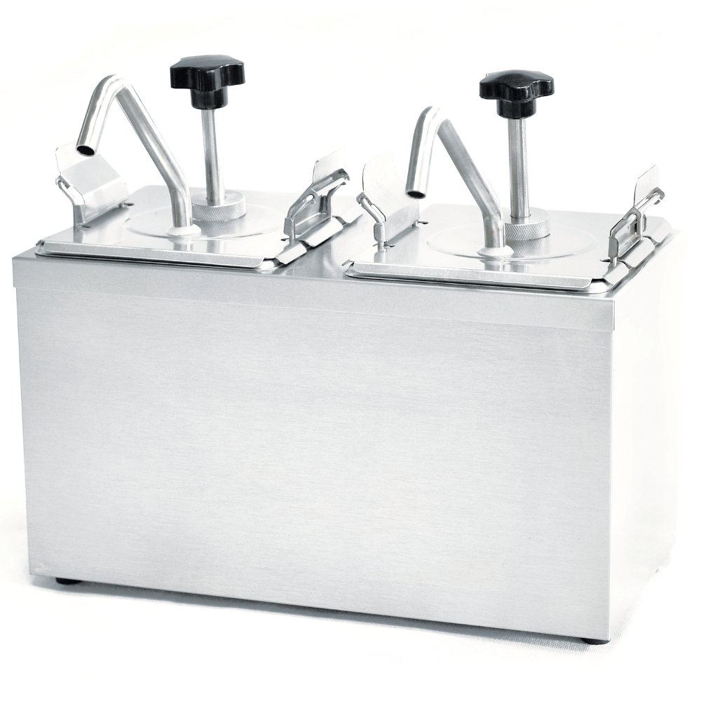Dispensador de Condimentos Migsa JZF-2, comedores restaurantes bares, en acero inoxidable.