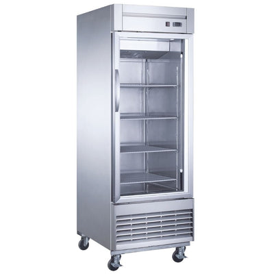 Migsa UR-27F-1G Congelador Vertical 1 Puerta Cristal, en acero inoxidable.