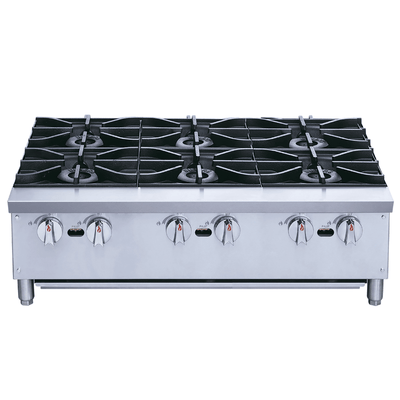Migsa XRB-6-MG Parrilla Comercial Frente 91.5 cm 6 Parrillas Gas Acero Inoxidable Gris.
