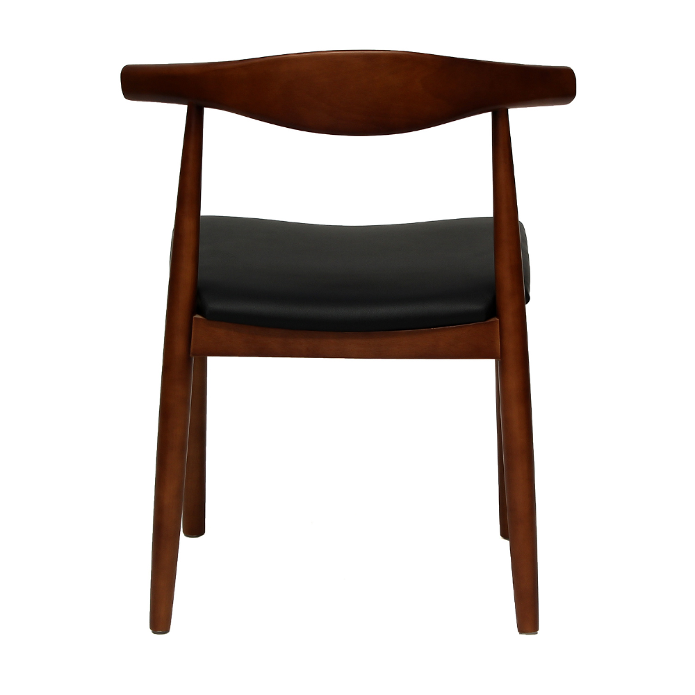 Silla comercial Nogal Beat Mónaco con asiento tapizado en vinipiel y estructura de madera de haya