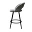 Banco bajo Kingstrong Cádiz con asiento y respaldo tapizados en tela y base de metal en acabado mate.