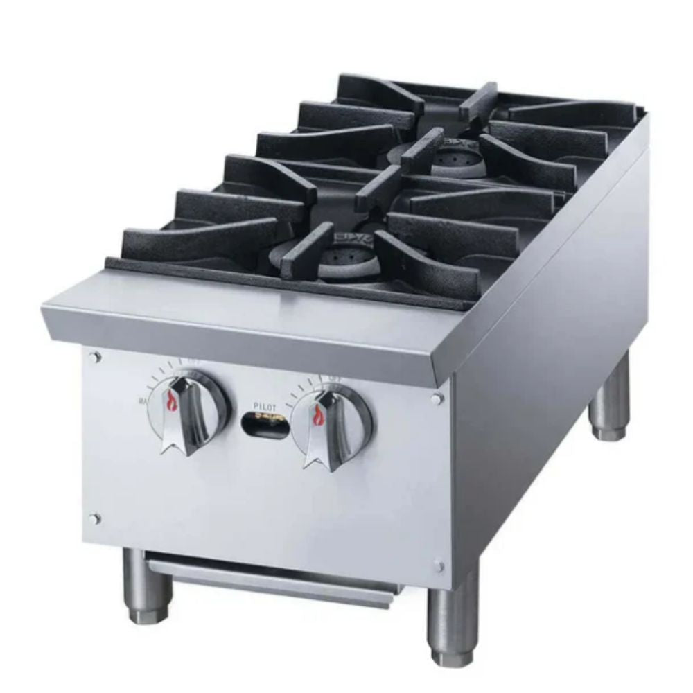 Parrilla Migsa XRB-2-MG, parrilla 2 quemadores, en acero inoxidable.