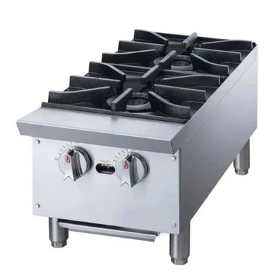 Parrilla Migsa XRB-2-MG, parrilla 2 quemadores, en acero inoxidable.