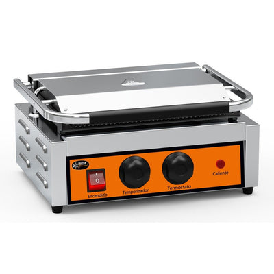 Plancha Migsa Essential PPME-2, plancha grill acanalada, en acero inoxidable.