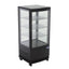 Refrigerador Migsa RT-78L 2R de exhibición panorámica, 2 puertas de cristal curvo, 86 litros, cuerpo esmaltado negro.