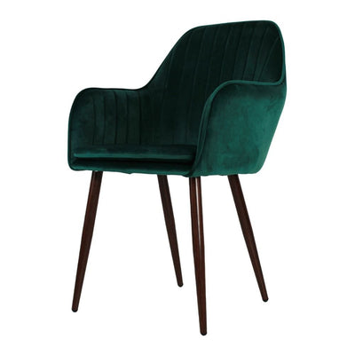 Silla Kingstrong Trento Velvet tapizada en tela tipo terciopelo con líneas verticales y base metálica