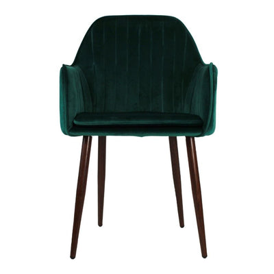 Silla Kingstrong Trento Velvet tapizada en tela tipo terciopelo con líneas verticales y base metálica