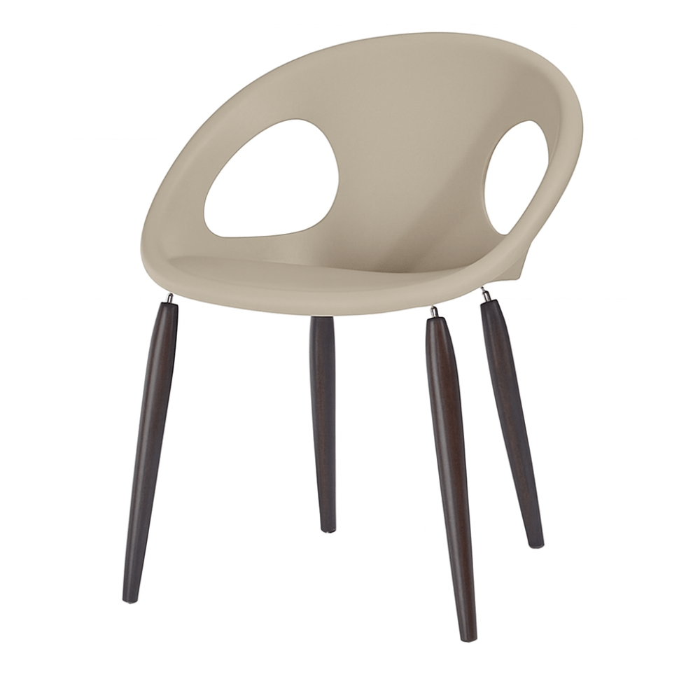 Silla Labenze Natural Drop 155-15550 color Dovegray en tecnopolímero con patas de madera