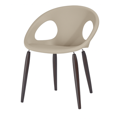 Silla Labenze Natural Drop 155-15550 color Dovegray en tecnopolímero con patas de madera