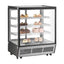 Vitrina refrigerada Migsa CW-145 de cristal recto con 4 niveles de exhibición, frente de 70.2 cm, 145 litros, color acero y negro.