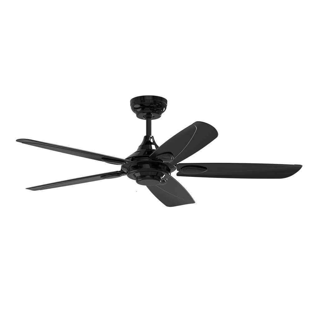 Ventilador decorativo de techo Masterfan Velvet 52 de 5 aspas de ABS negras con estructura negra para exterior