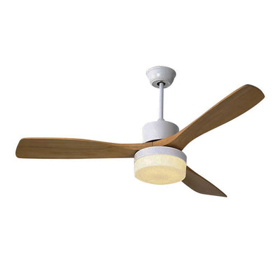 Ventilador decorativo de techo Masterfan Aria 52 de 3 aspas de madera maple con acabado blanco y luz LED