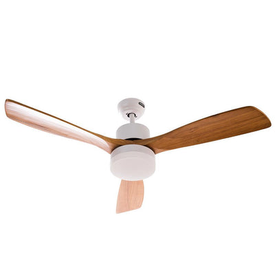 Ventilador decorativo de techo Masterfan Aria 52 de 3 aspas de madera maple con acabado blanco y luz LED