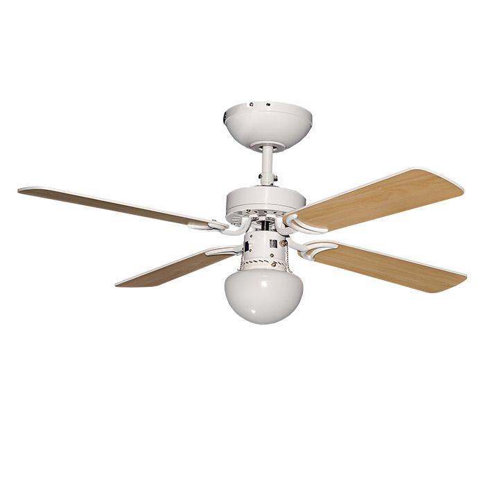 Ventilador decorativo de techo Masterfan Condesa 42 de 4 aspas de MDF blancas con estructura blanca