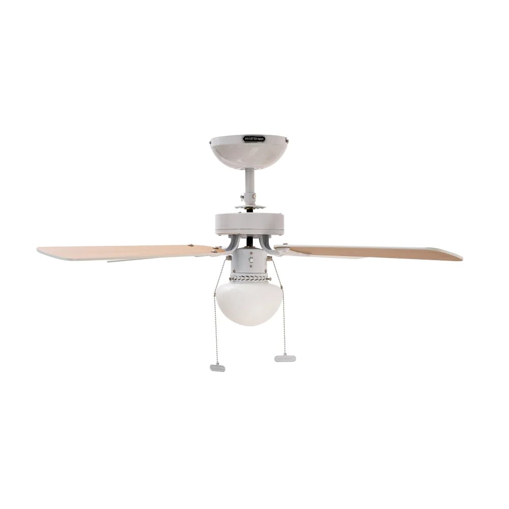Ventilador decorativo de techo Masterfan Condesa 42 de 4 aspas de MDF blancas con estructura blanca