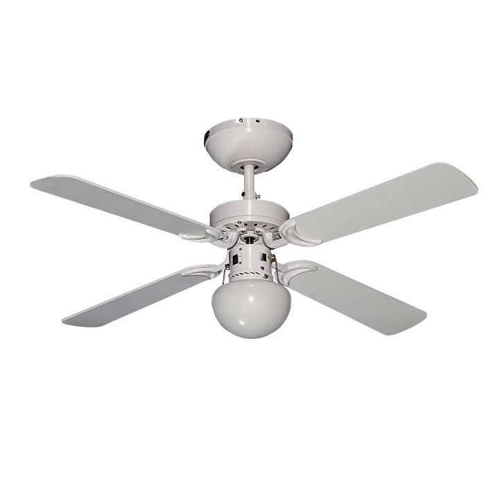 Ventilador decorativo de techo Masterfan Condesa 42 de 4 aspas de MDF blancas con estructura blanca
