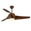 Ventilador decorativo de techo Masterfan Stela 52 de 3 aspas color café con acabado chocolate y luz LED