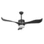 Ventilador decorativo de techo Masterfan Fenix 52 de 3 aspas de ABS negras con acabado negro y luz LED