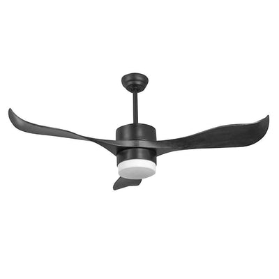 Ventilador decorativo de techo Masterfan Fenix 52 de 3 aspas de ABS negras con acabado negro y luz LED