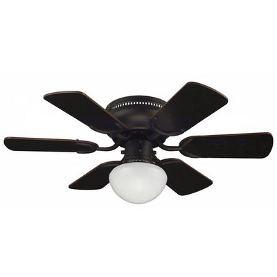 Ventilador decorativo de techo Masterfan Petit 30 de 6 aspas de madera reversibles con pantalla blanca