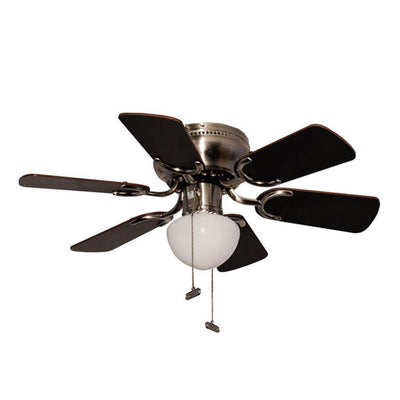 Ventilador decorativo de techo Masterfan Petit 30 de 6 aspas de madera reversibles con pantalla blanca
