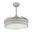 Ventilador decorativo de techo Masterfan Piatto 42 de 4 aspas transparentes desplegables con estructura blanca