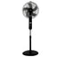 Ventilador industrial de pedestal Masterfan Ares 16 color negro con cinco aspas y panel integrado para interior