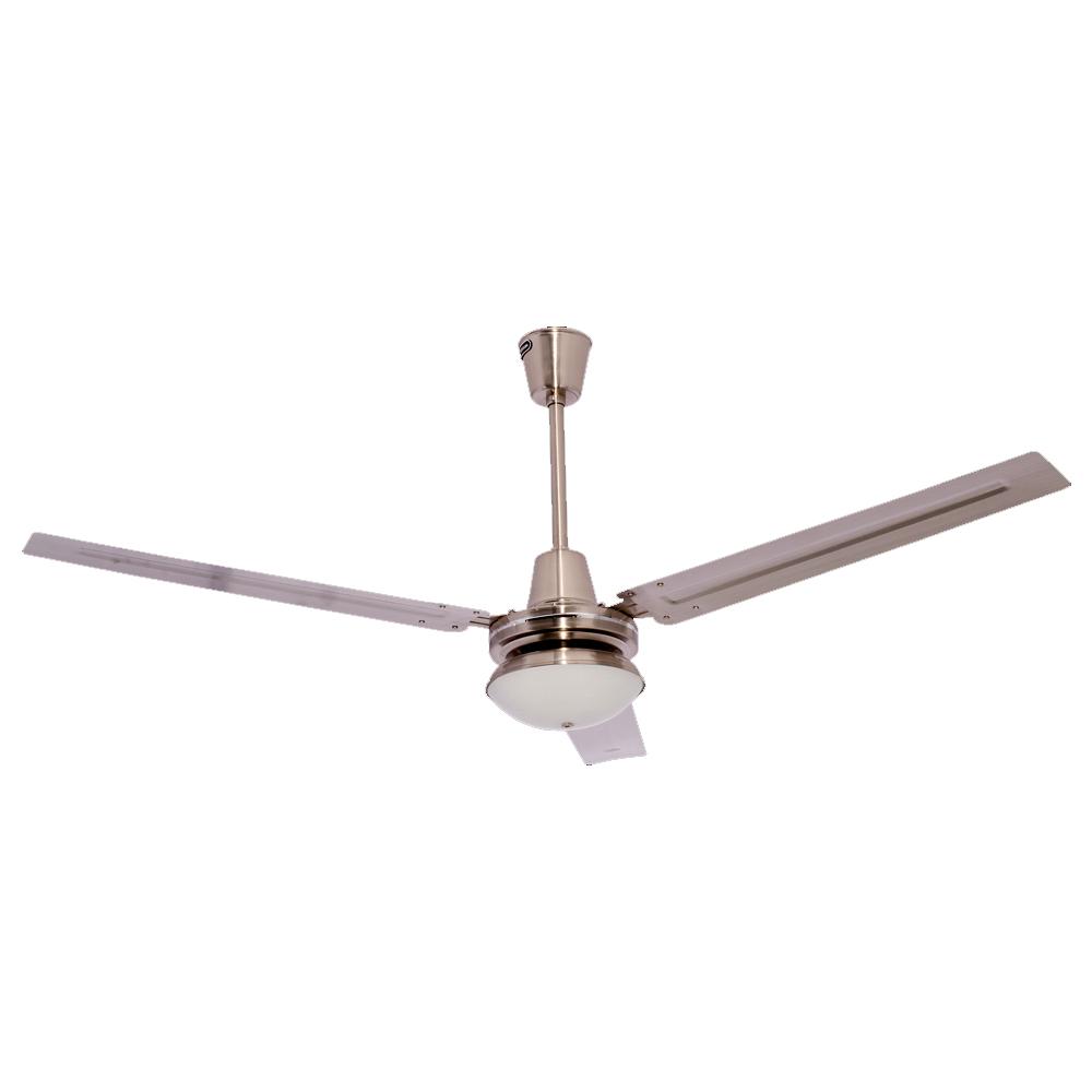 Ventilador industrial de techo Masterfan Centauro 56 pulgadas color gris satinado con tres aspas de metal y luz para interior