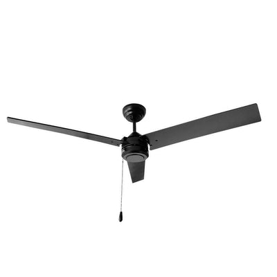Ventilador industrial de techo Masterfan Nero 52 color negro con tres aspas y cánope cubre registro