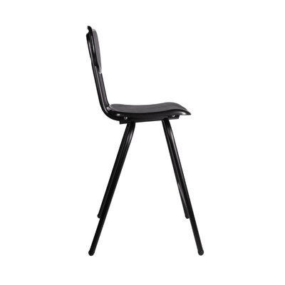 Banco alto Offiho Oliver OHV-141 negro con asiento y respaldo de polipropileno antiderrapante y estructura tubular de acero.