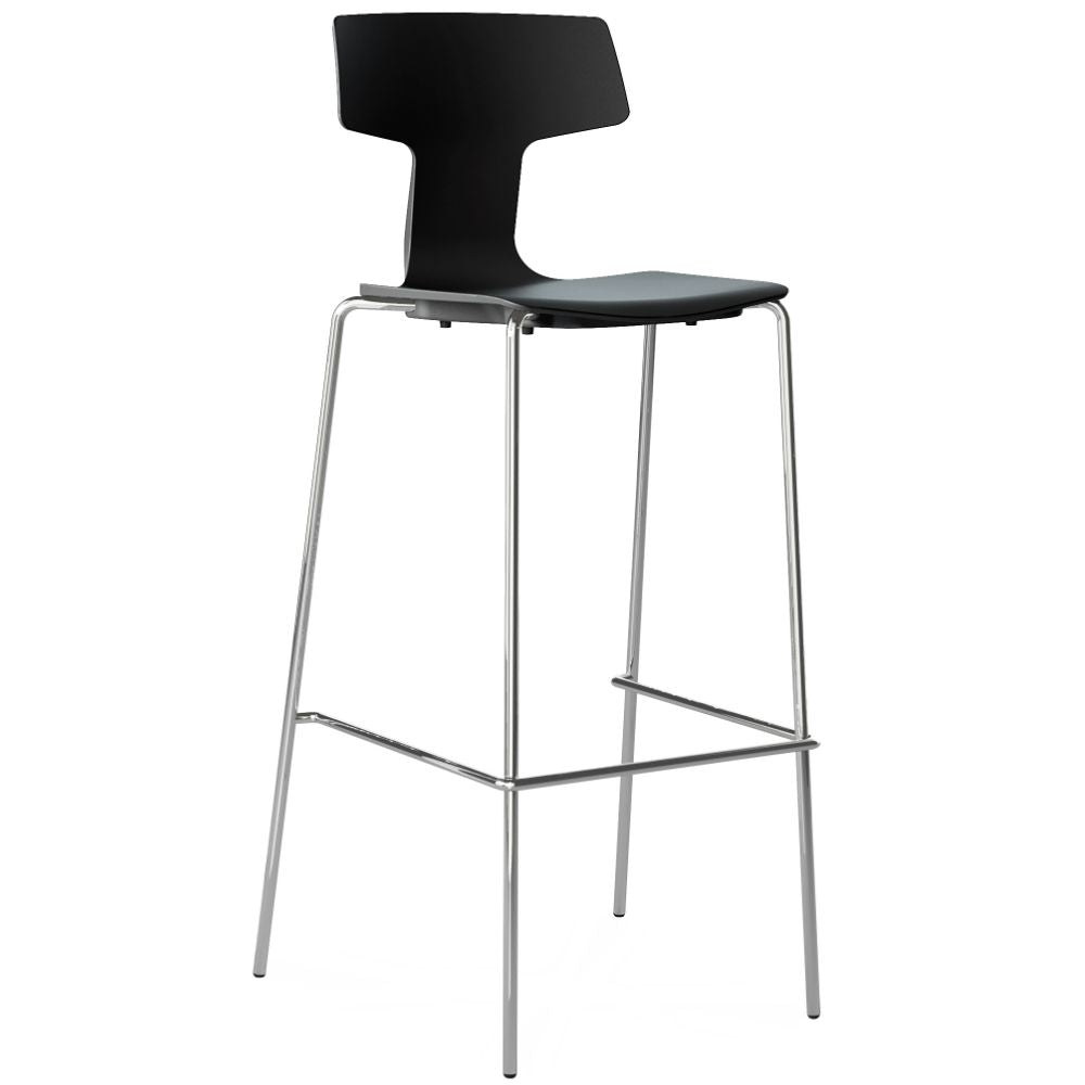 Banco bajo Colos Split 3B con casco de polipropileno y base de acero tubular cromado