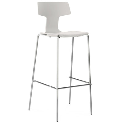 Banco bajo Colos Split 3B con casco de polipropileno y base de acero tubular cromado