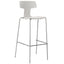 Banco bajo Colos Split 3B con casco de polipropileno y base de acero tubular cromado