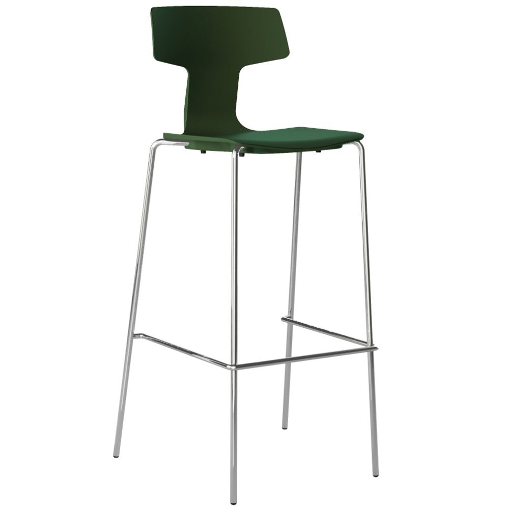 Banco bajo Colos Split 3B con casco de polipropileno y base de acero tubular cromado