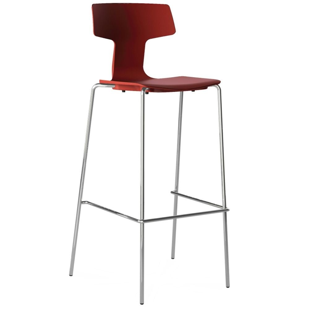 Banco bajo Colos Split 3B con casco de polipropileno y base de acero tubular cromado