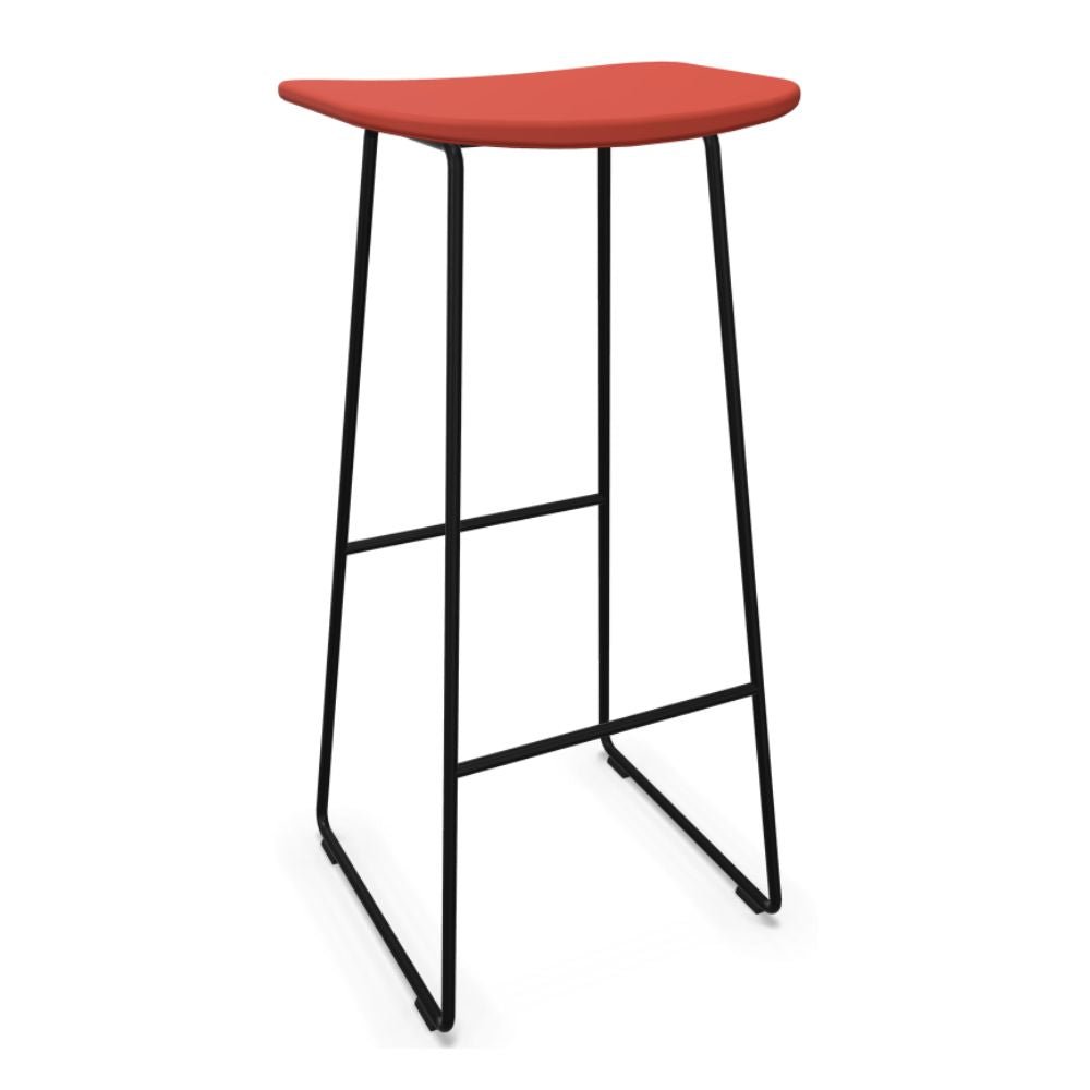 Banco alto Infiniti Klejn 113-5400H-P con base trineo de acero y asiento de polipropileno de color