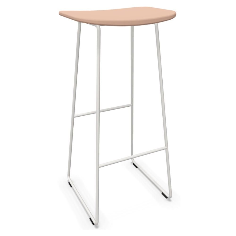 Banco alto Infiniti Klejn 113-5400H-P con base trineo de acero y asiento de polipropileno de color