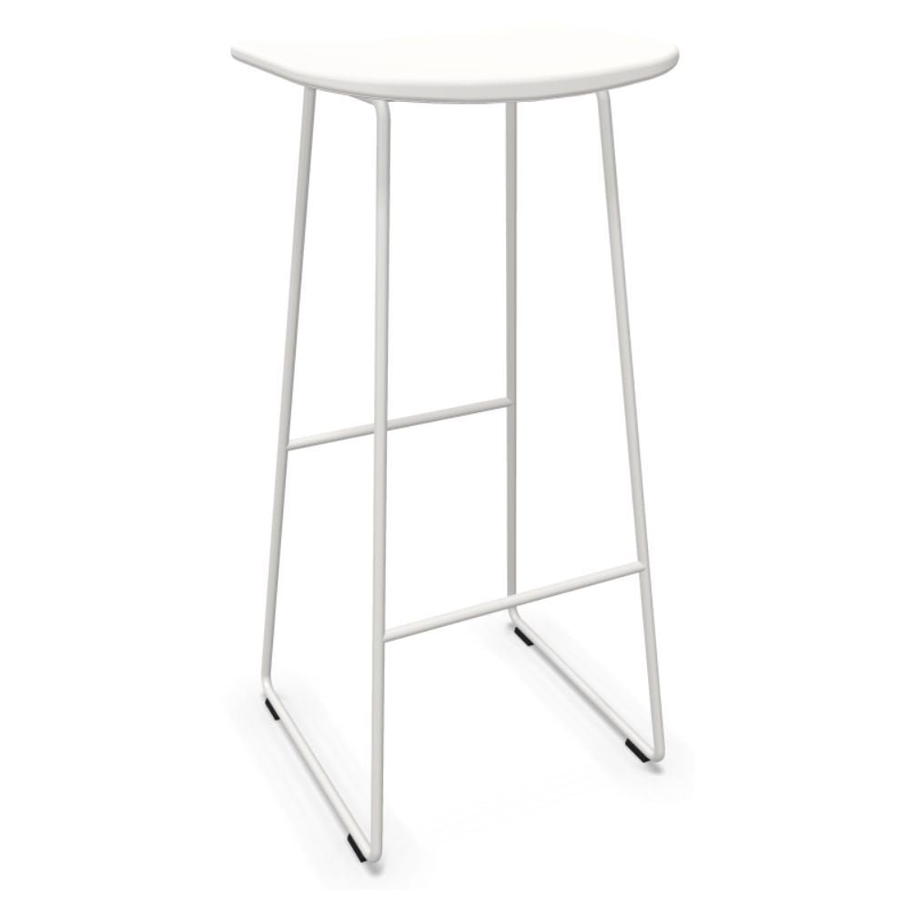 Banco alto Infiniti Klejn 113-5400H-P con base trineo de acero y asiento de polipropileno de color