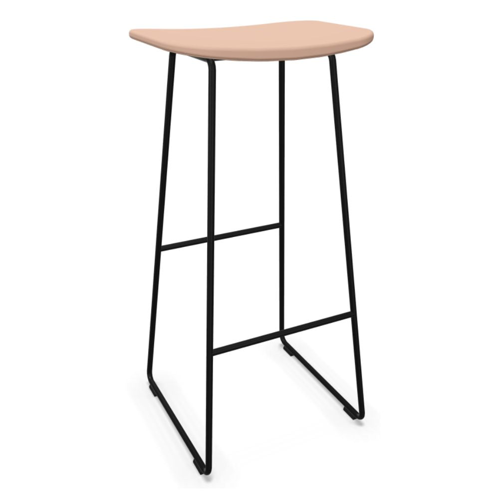 Banco alto Infiniti Klejn 113-5400H-P con base trineo de acero y asiento de polipropileno de color