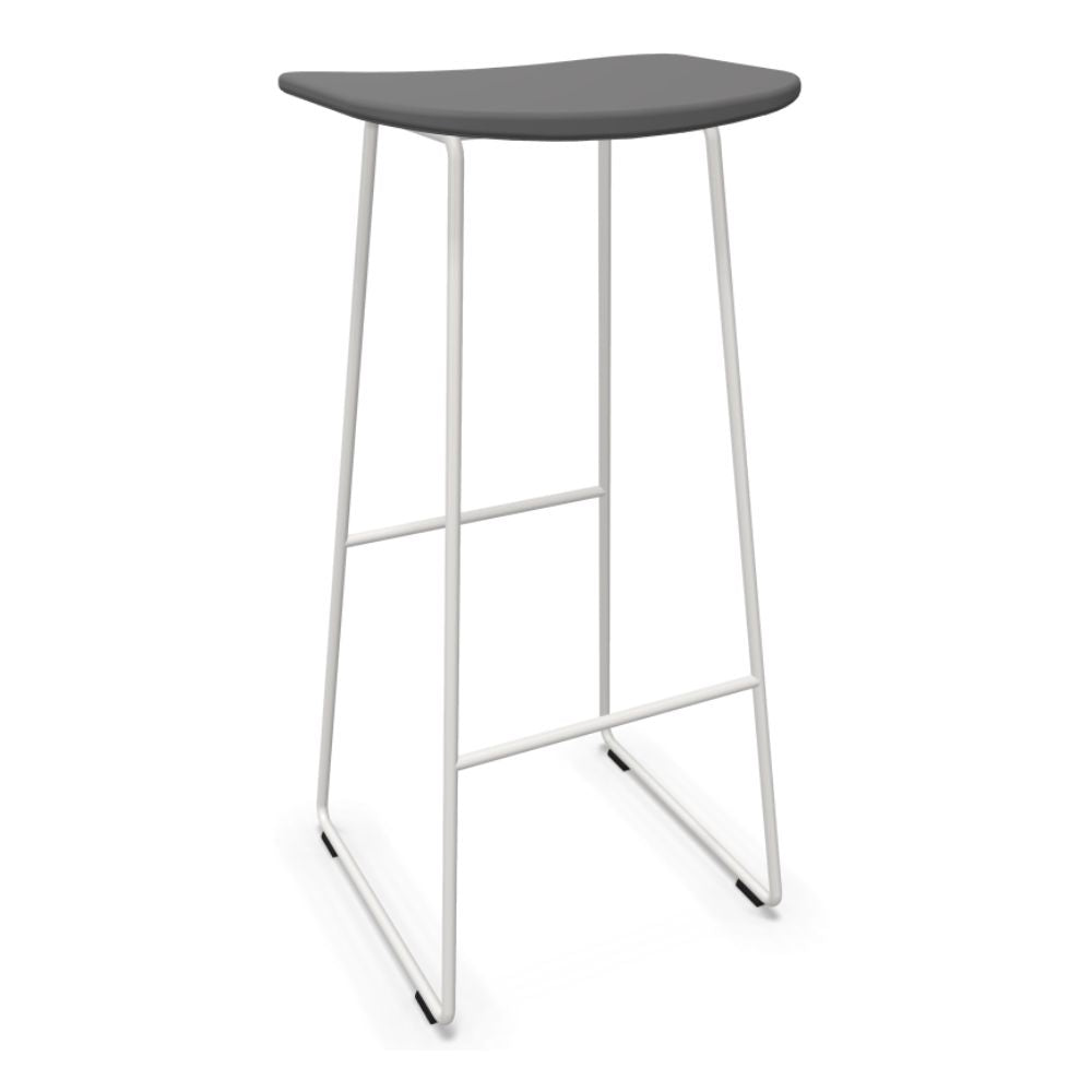 Banco alto Infiniti Klejn 113-5400H-P con base trineo de acero y asiento de polipropileno de color