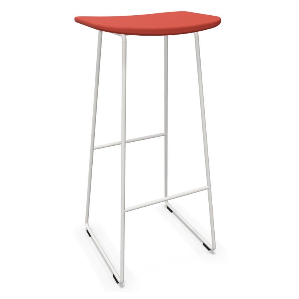 Banco alto Infiniti Klejn 113-5400H-P con base trineo de acero y asiento de polipropileno de color