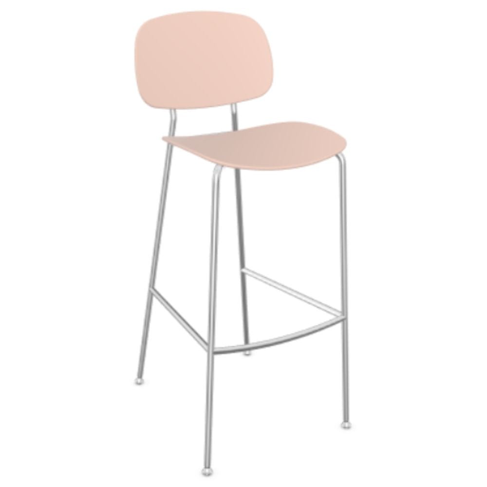 Banco bajo Infiniti Tondina Pop con asiento y respaldo de polipropileno y base de cuatro patas