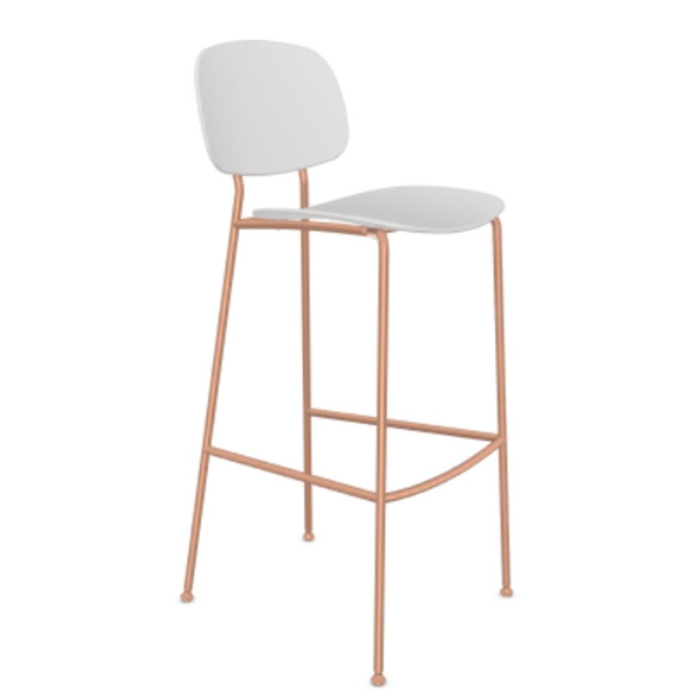 Banco bajo Infiniti Tondina Pop con asiento y respaldo de polipropileno y base de cuatro patas