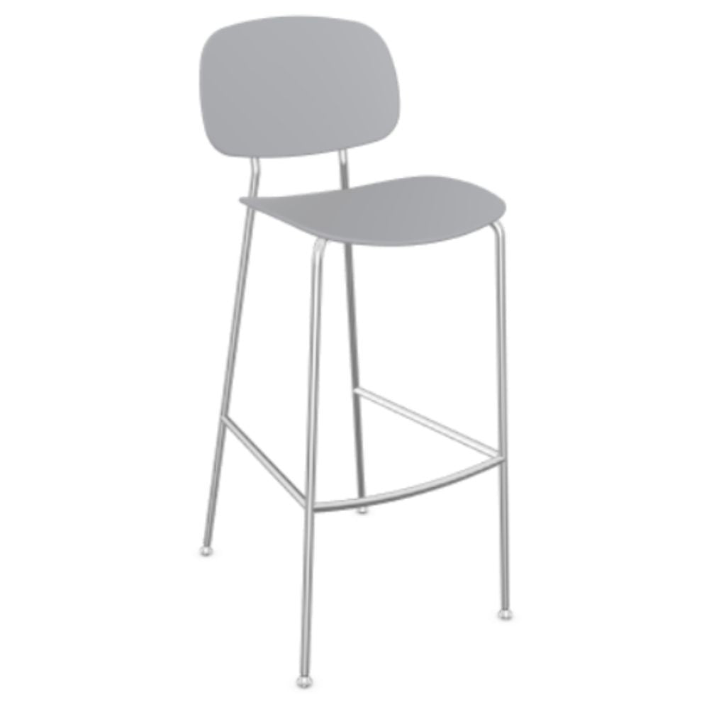 Banco bajo Infiniti Tondina Pop con asiento y respaldo de polipropileno y base de cuatro patas