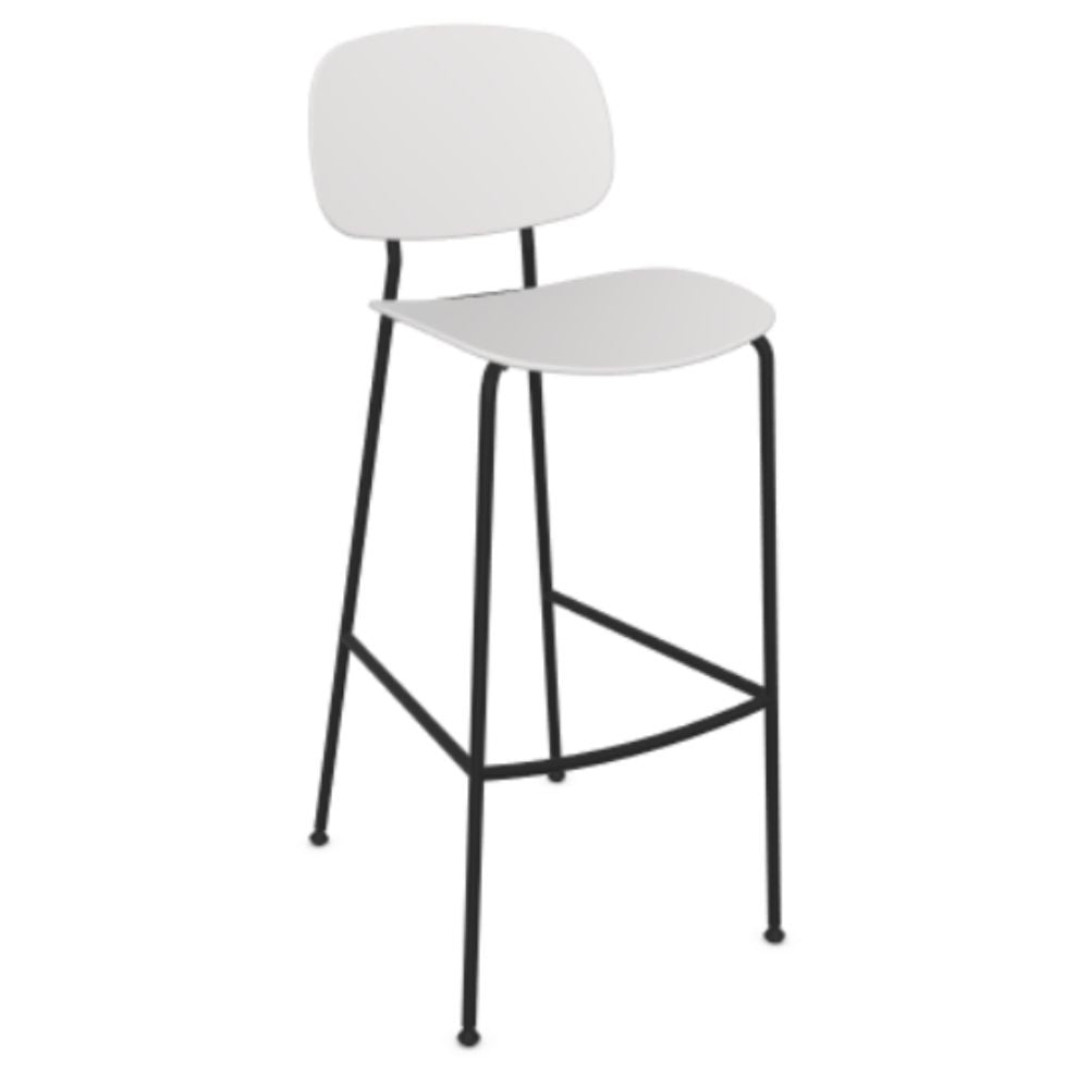 Banco bajo Infiniti Tondina Pop con asiento y respaldo de polipropileno y base de cuatro patas