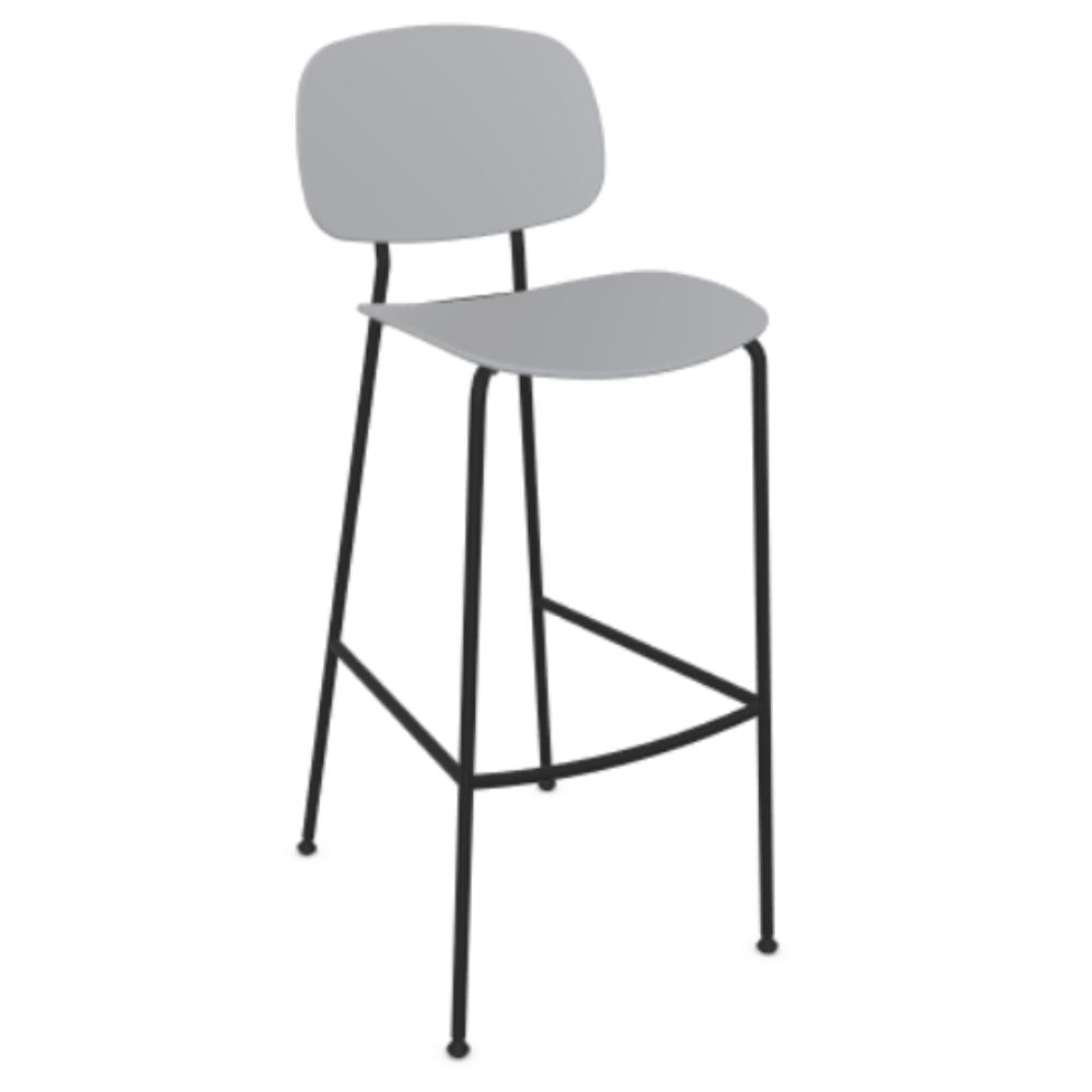 Banco bajo Infiniti Tondina Pop con asiento y respaldo de polipropileno y base de cuatro patas